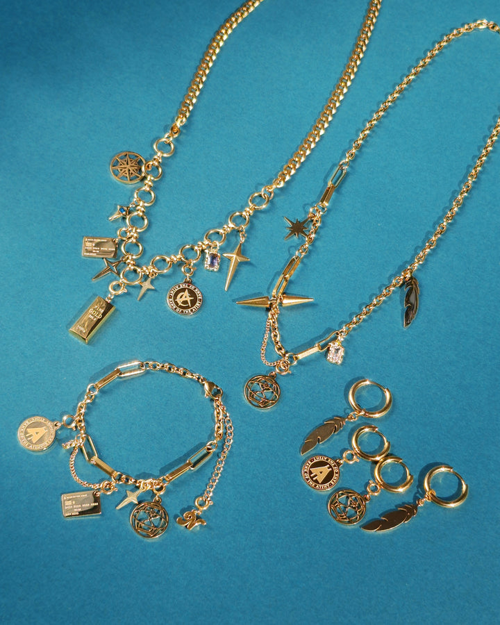 Ateez Golden Hour Feather Earrings - Nikaneko