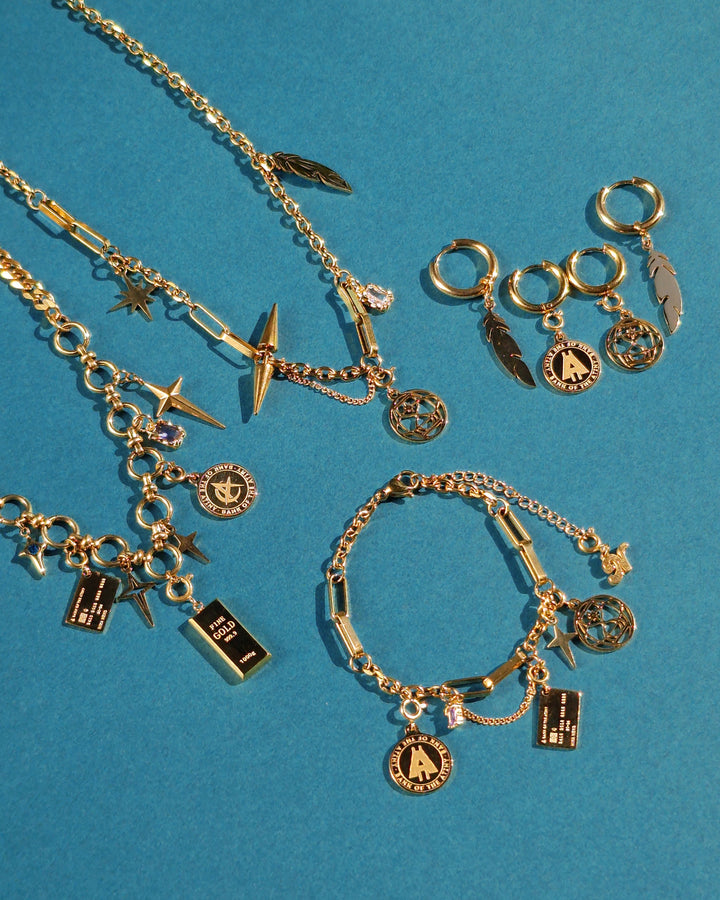 Ateez Golden Hour Feather Earrings - Nikaneko