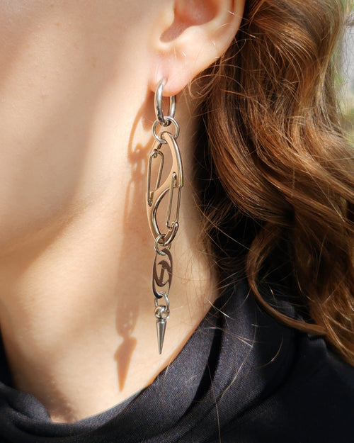 Ateez S - Biner Spike Earrings - Nikaneko