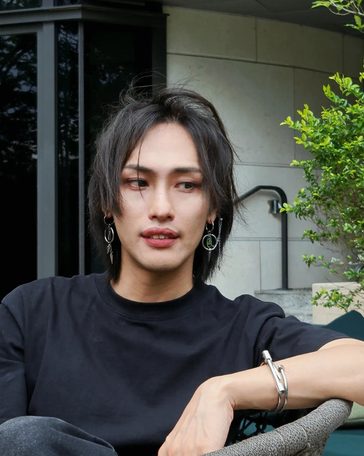 Ateez Spike and Chain Mismatched Earrings - Nikaneko