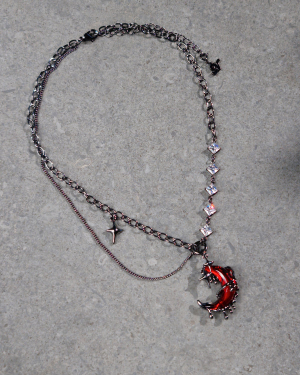 Blood Moon Drip Necklace - Nikaneko