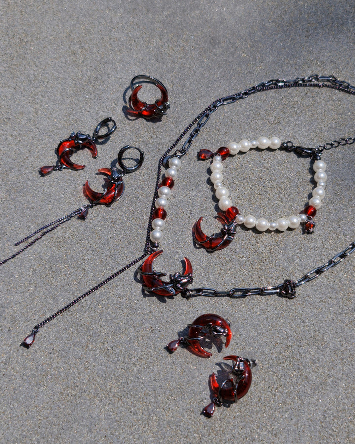 Blood Moon Mismatched Earrings - Nikaneko