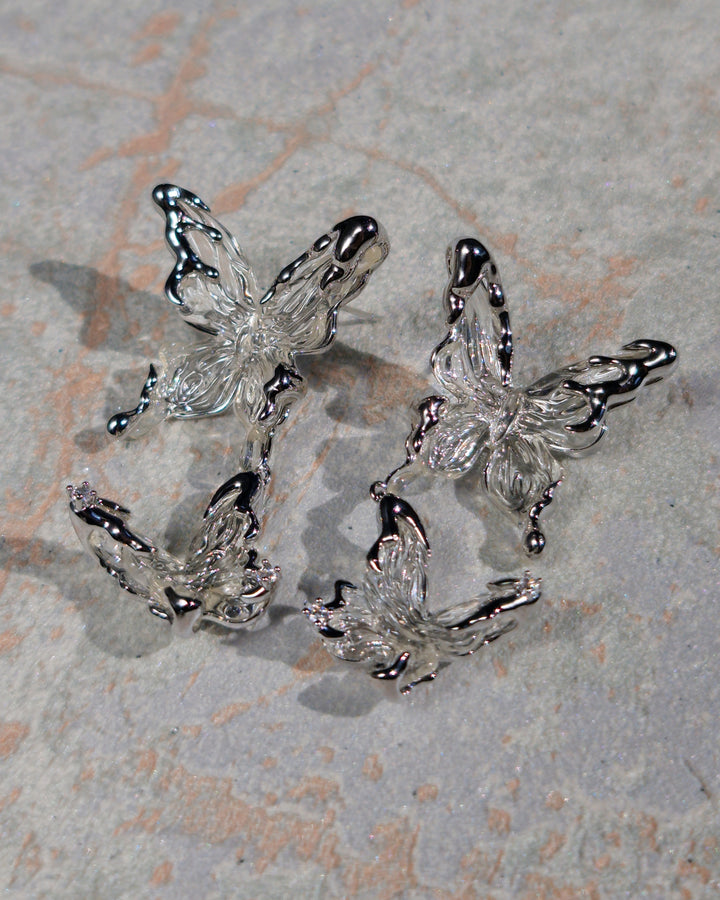 Crystal Butterfly Earrings - Nikaneko
