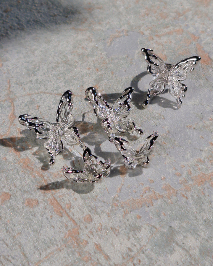 Crystal Butterfly Earrings - Nikaneko