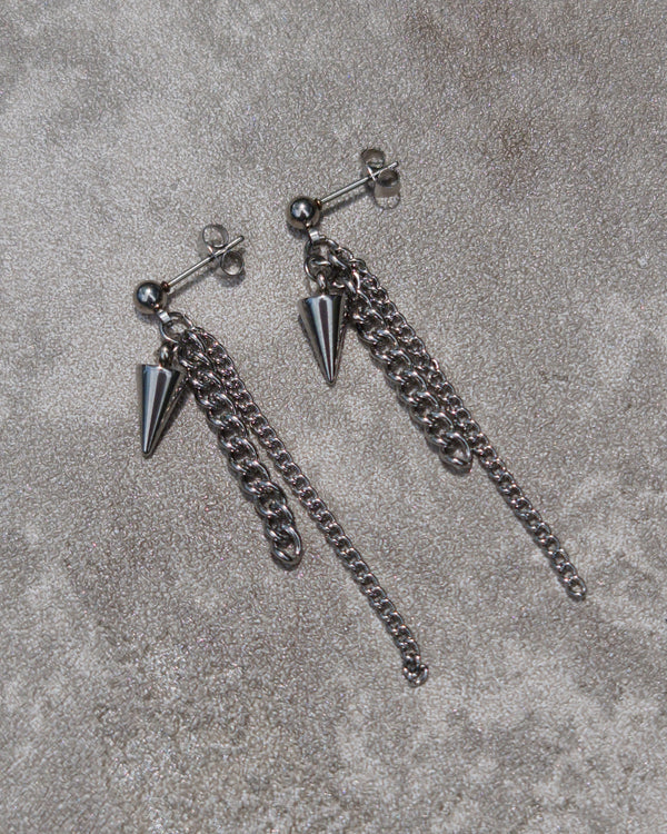 Double Chain Cone Earrings - Nikaneko