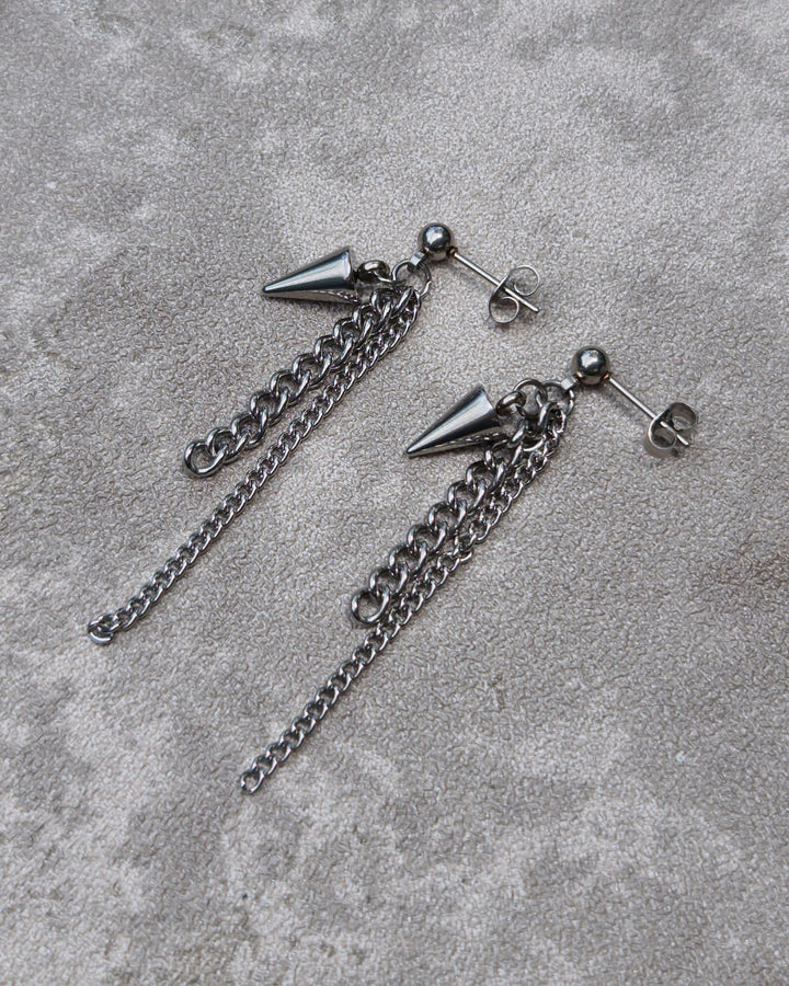 Double Chain Cone Earrings - Nikaneko