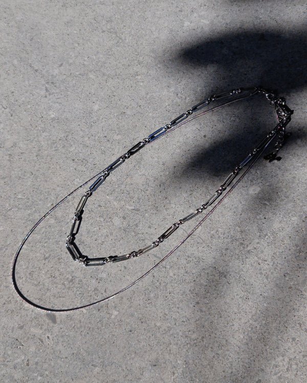 Double Layer Necklace with Snake Chain - Nikaneko