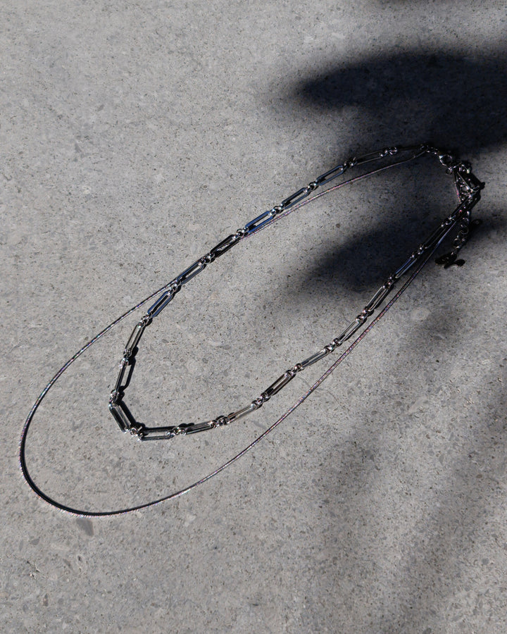 Double Layer Necklace with Snake Chain - Nikaneko