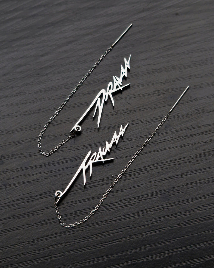 Drama Trauma aespa Threader Earrings - Nikaneko