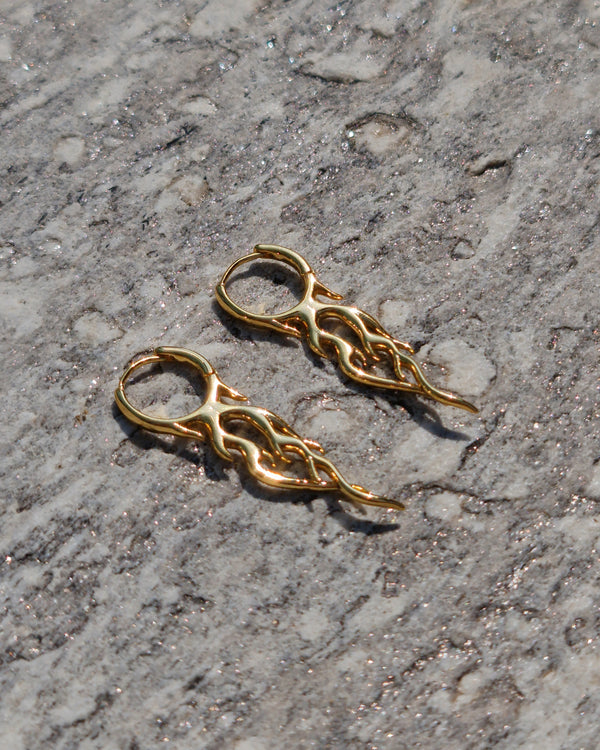 Endless Fire Earrings Gold - Nikaneko