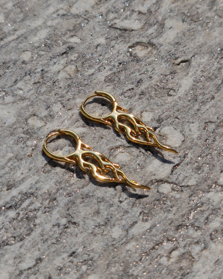Endless Fire Earrings Gold - Nikaneko