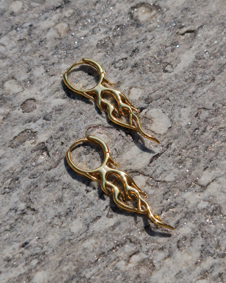 Endless Fire Earrings Gold - Nikaneko
