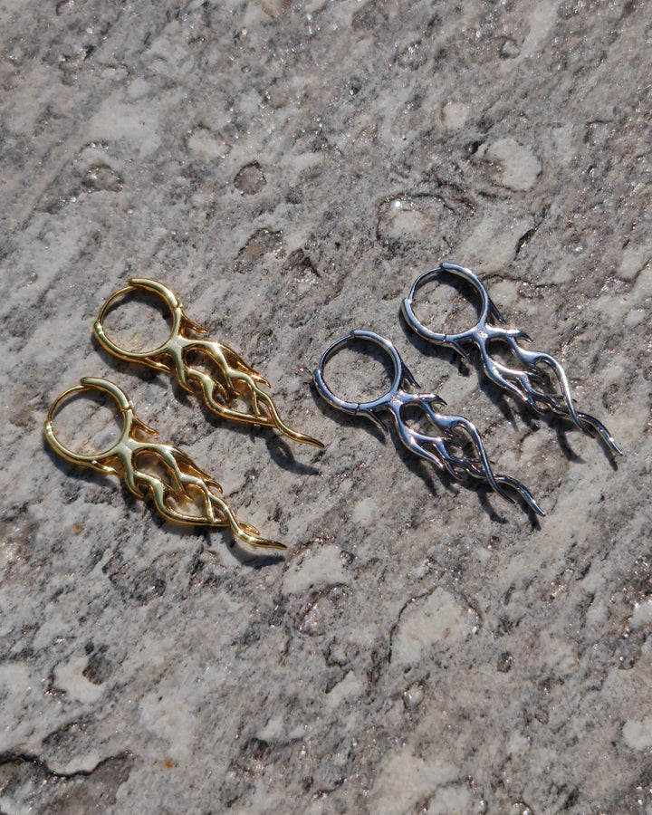 Endless Fire Earrings Gold - Nikaneko