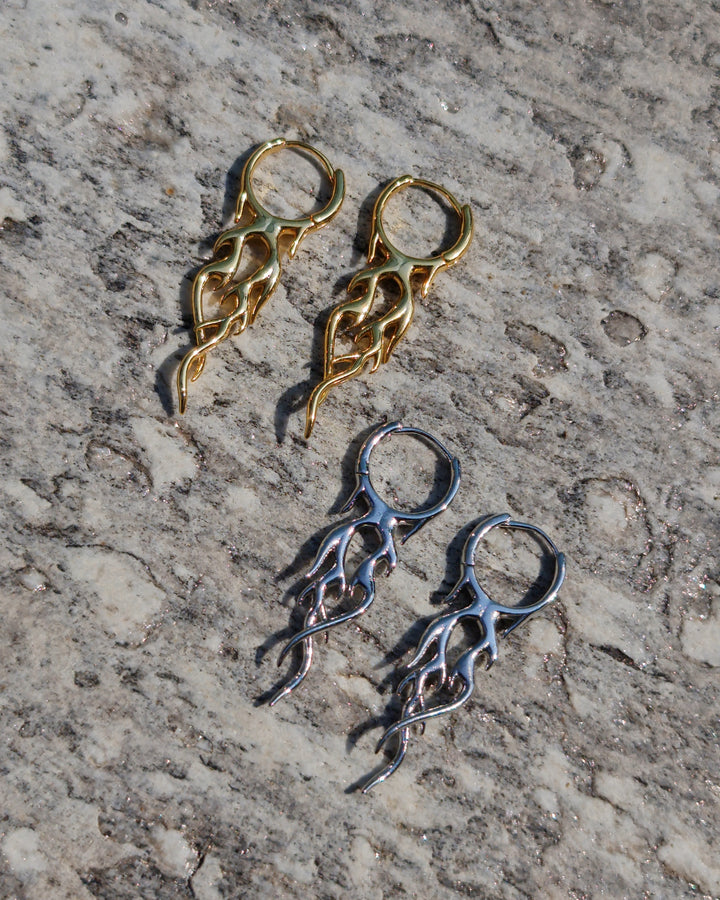 Endless Fire Earrings Gold - Nikaneko