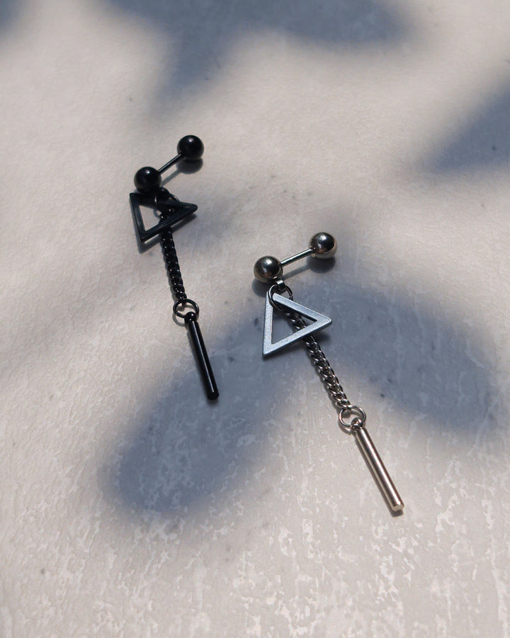 Geometric Earring Silver - Nikaneko