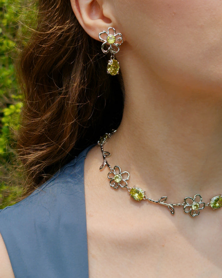 Green Bloom Earrings - Nikaneko