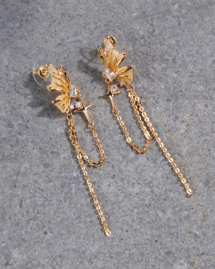 Honey Butterfly Earrings - Nikaneko