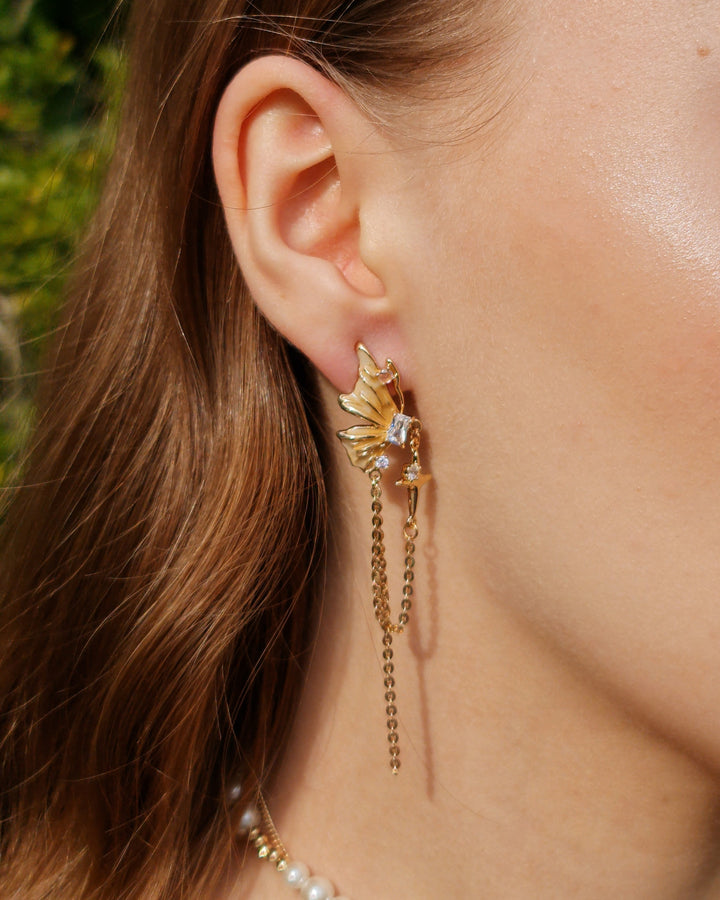 Honey Butterfly Earrings - Nikaneko