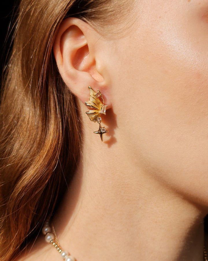 Honey Butterfly Mismatched Earrings - Nikaneko