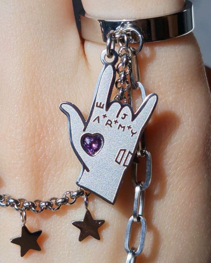 Nikaneko - Jungkook Inspired Double Chain Ring Eternal Seven