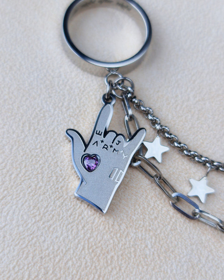 Nikaneko - Jungkook Inspired Double Chain Ring Eternal Seven