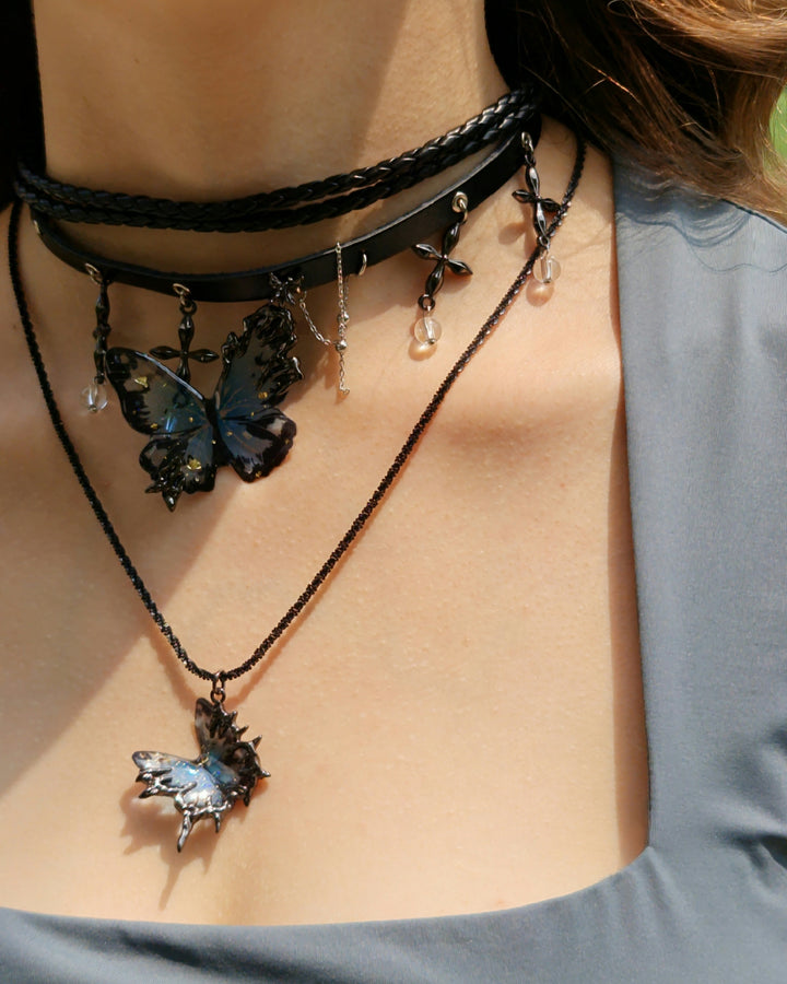 Midnight Flutter Necklace and Choker - Nikaneko