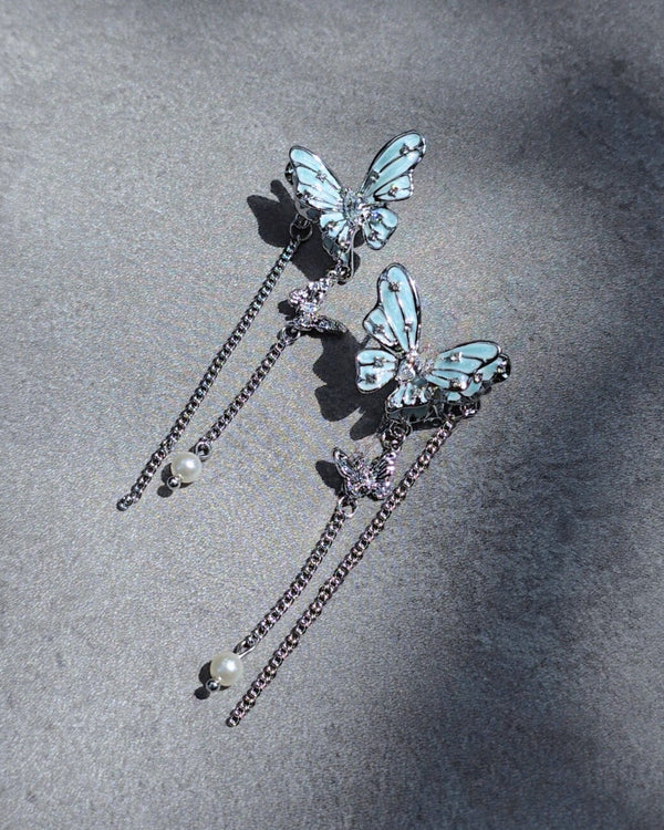Minty Dew Butterfly Earrings