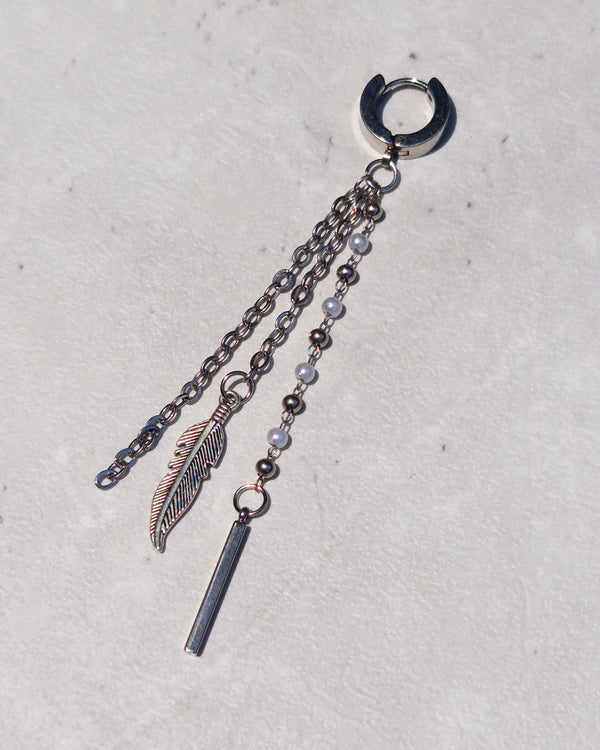 Pearls & Feather Earring - Nikaneko