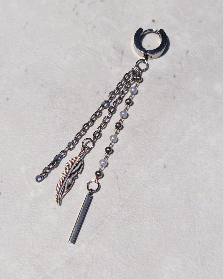 Pearls & Feather Earring - Nikaneko