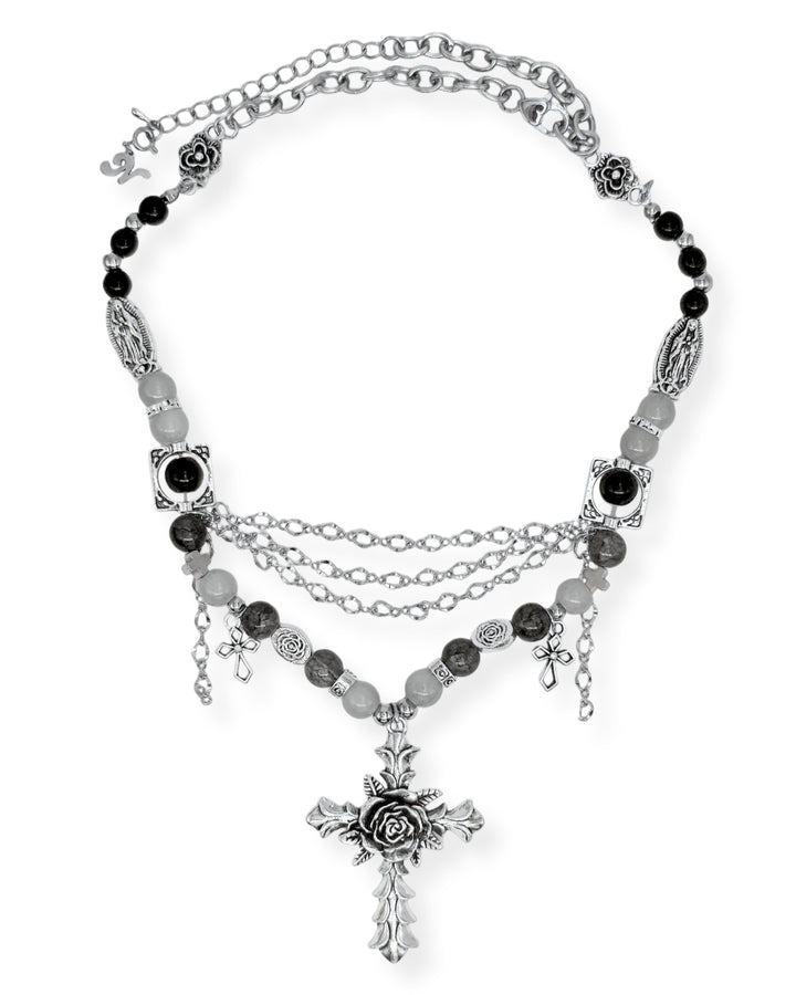Sacred Rose Cross Necklace - Nikaneko