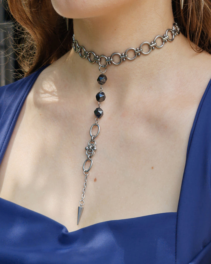 Shadow Spike Choker Necklace - Nikaneko