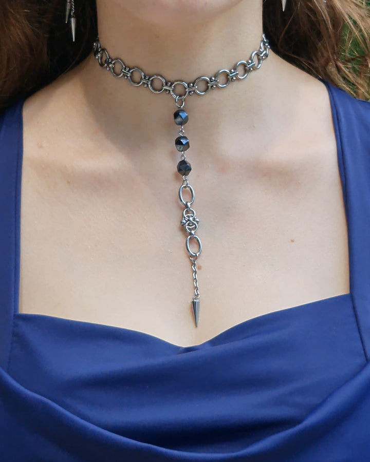 Shadow Spike Choker Necklace - Nikaneko