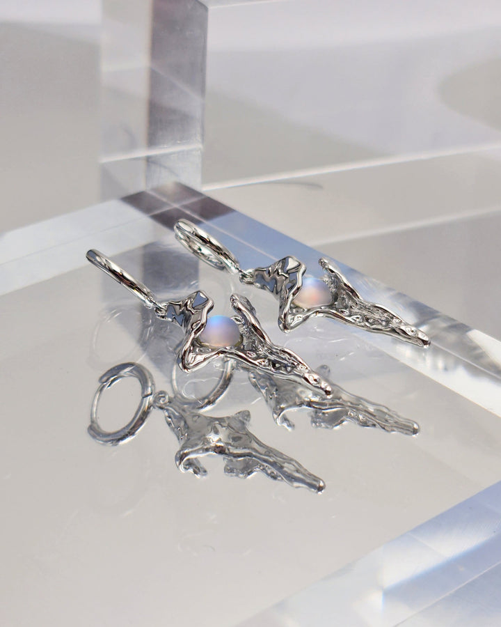 Moonstone Star Earrings - Nikaneko