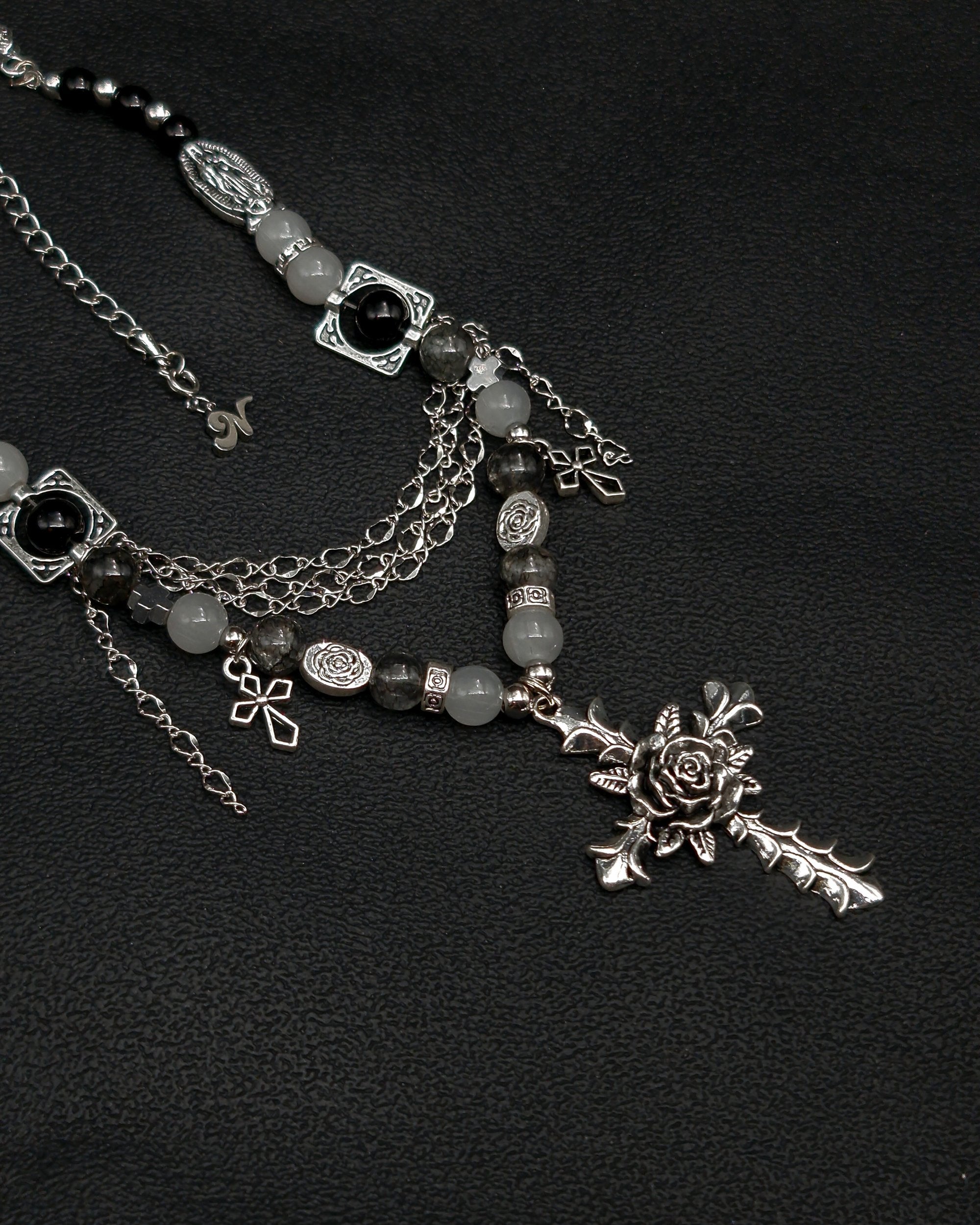 Sacred Rose Cross Necklace - Nikaneko