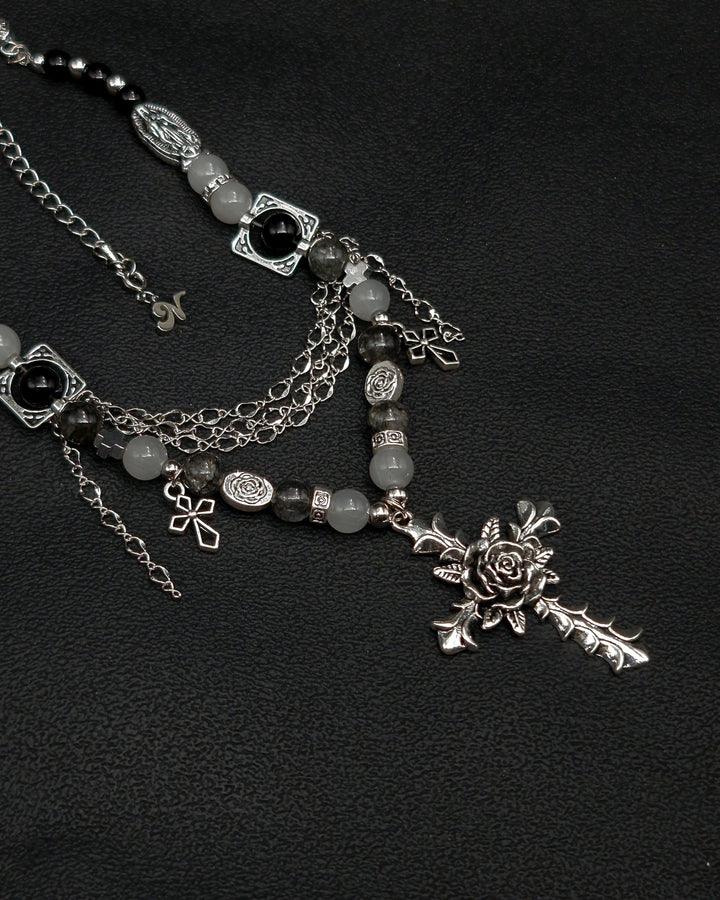 Sacred Rose Cross Necklace - Nikaneko