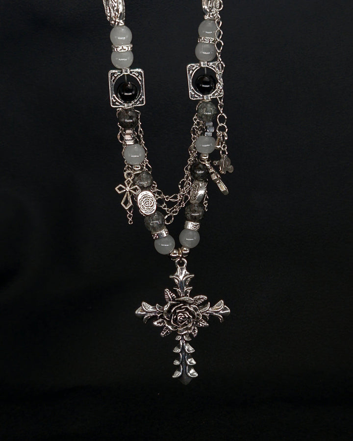 Sacred Rose Cross Necklace - Nikaneko