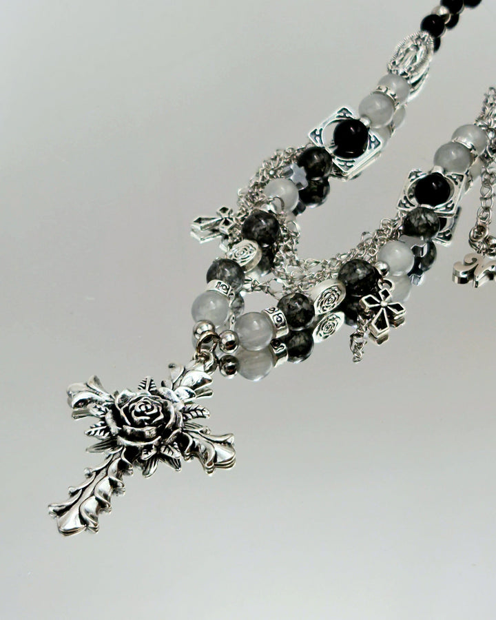 Sacred Rose Cross Necklace - Nikaneko